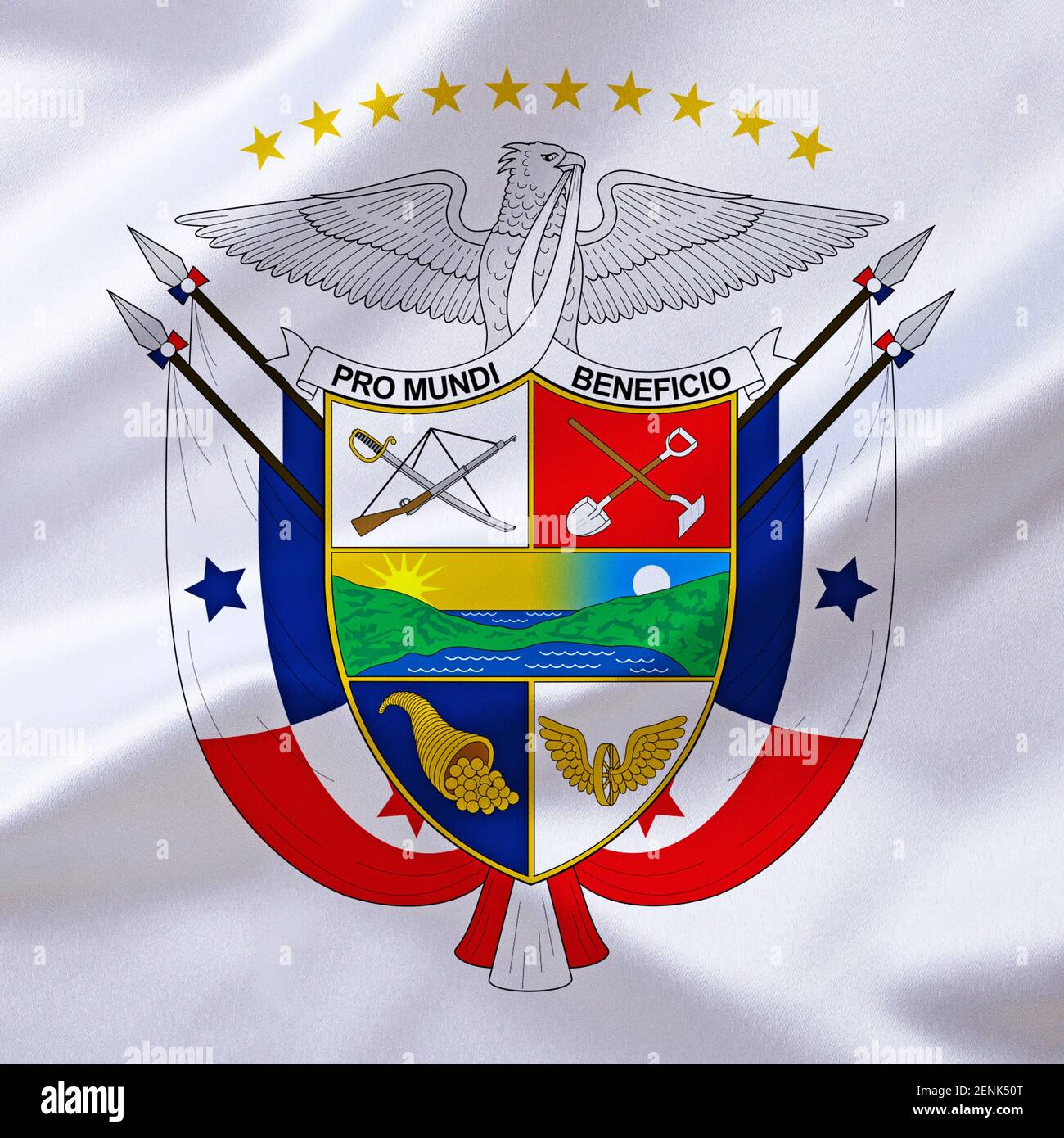 Das Wappen von Panama, Land in Zentralamerika, Stockfoto