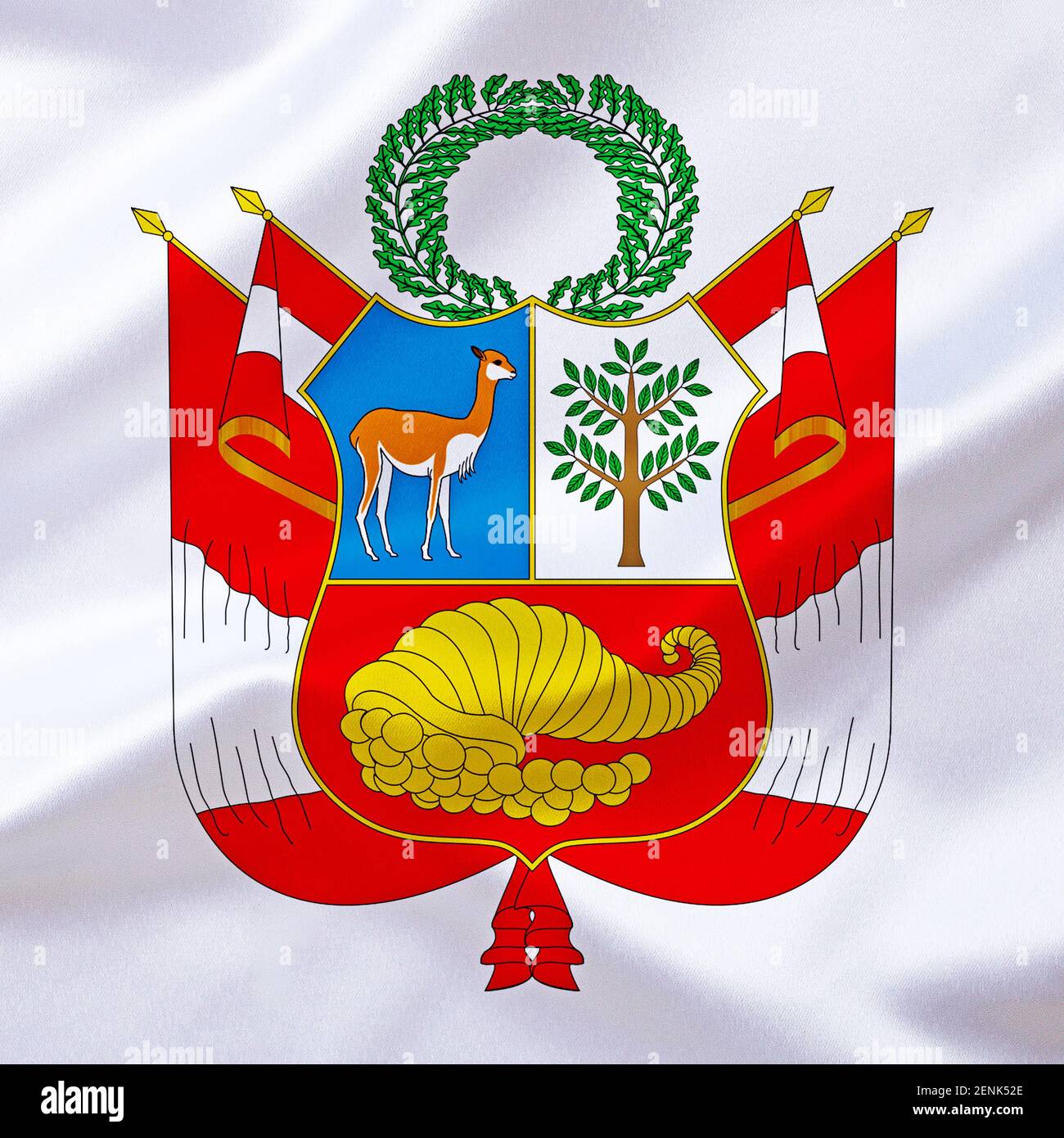 Das Wappen von Peru, Land in Südamerika, Stockfoto