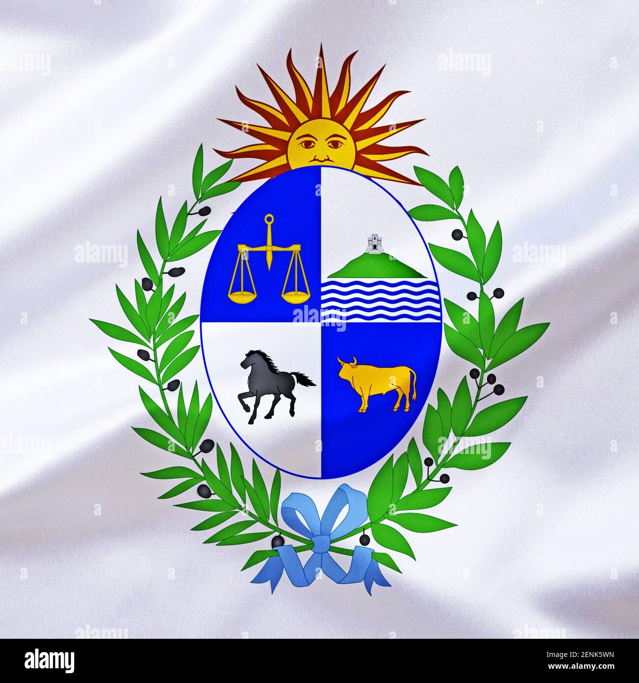 Das Wappen von Uruguay, Südamerika, Stockfoto