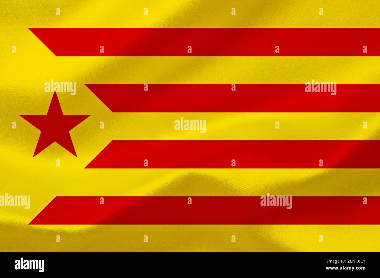 Die Flagge von Katalonien, Estelada Roja, Spanien Stockfoto