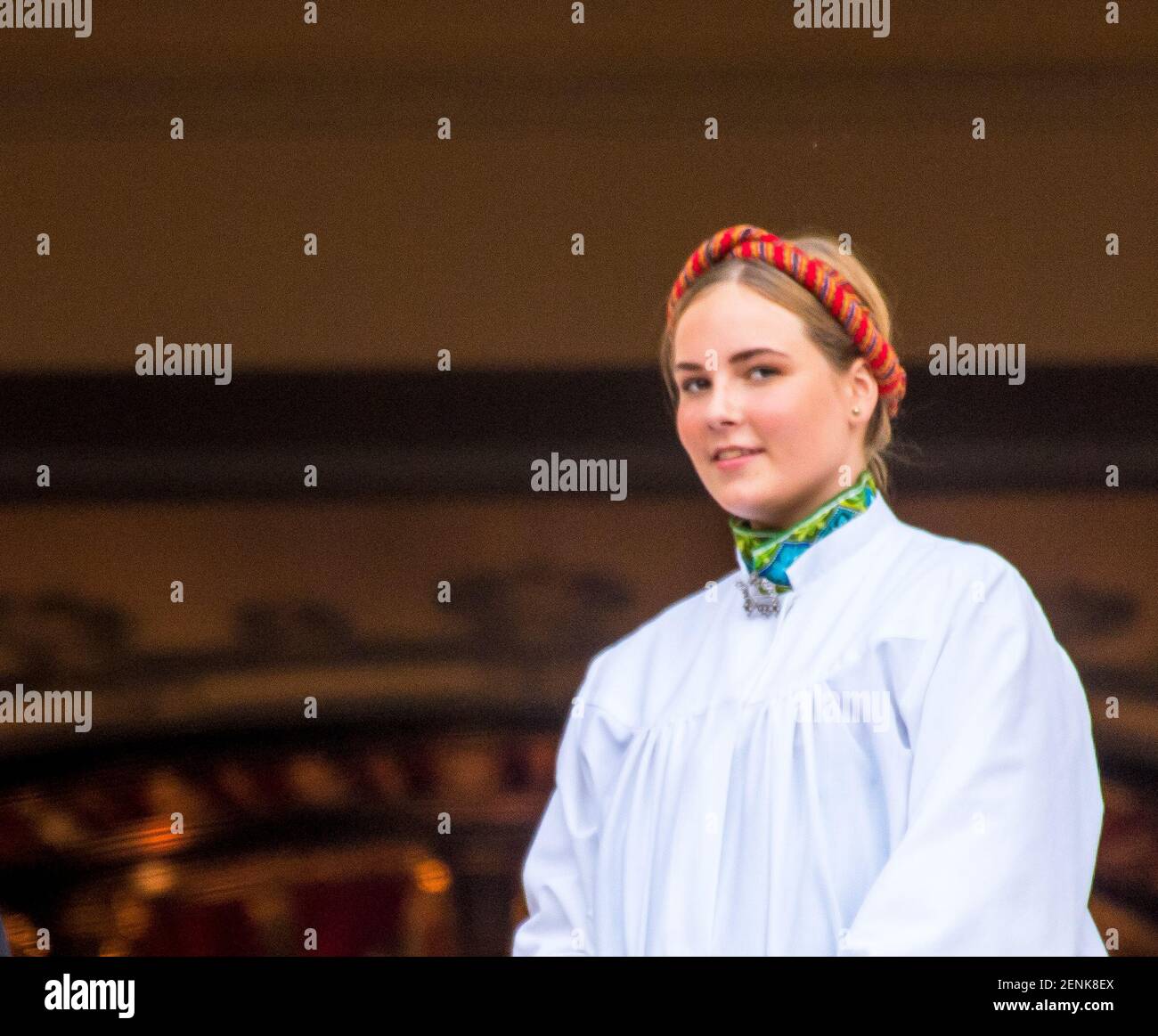 Prinzessin Ingrid Alexandra während der Konfirmation von Prinzessin Ingrid Alexandra im Königlichen Palast in Oslo, Norwegen. (Foto von DPPA/Sipa USA) Stockfoto