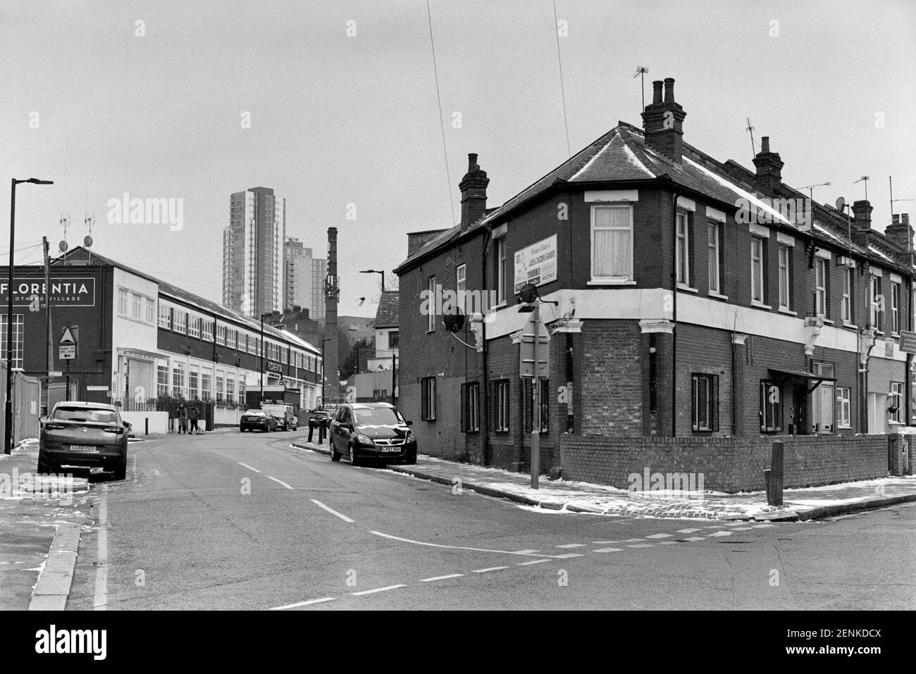 Harringay Warehouse District, North London UK, im Winter 2021 Stockfoto