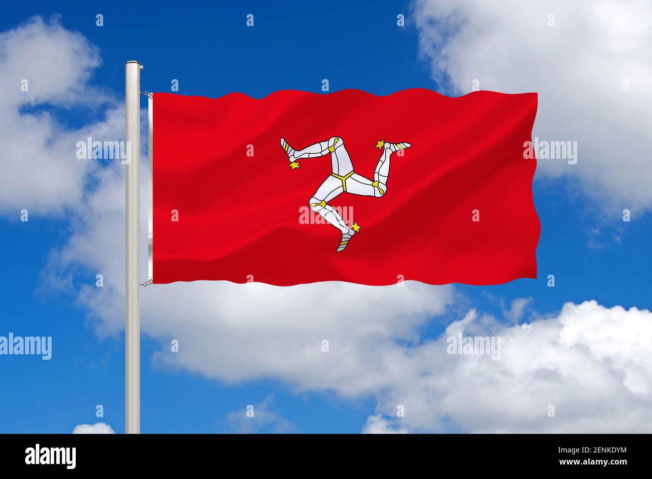 Die Flagge von der Isle of man, GB, Großbritannien, Großbritannien, Stockfoto
