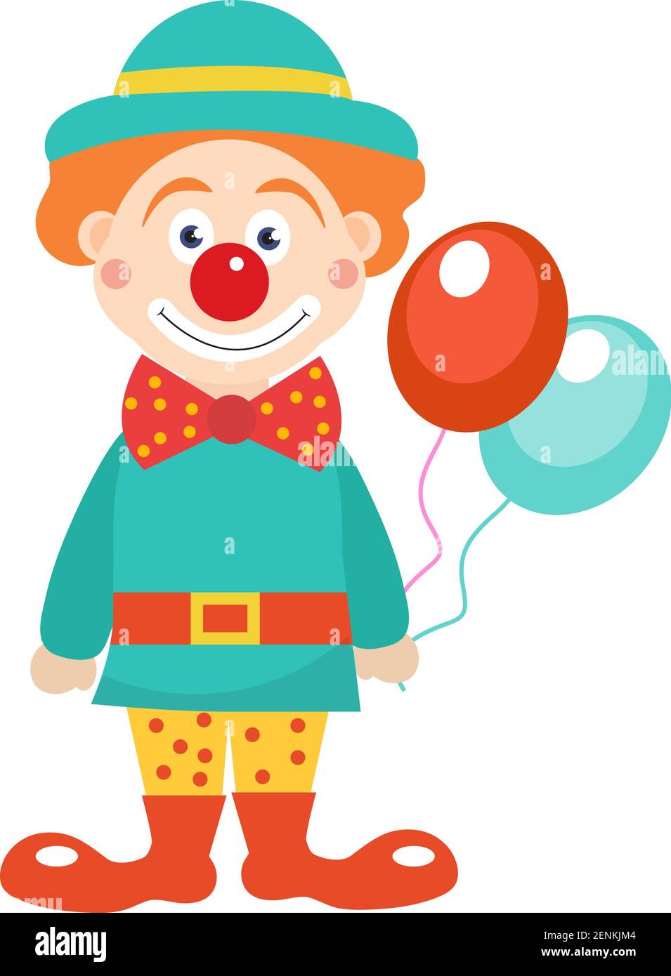 Clown-Ikone des Zirkus. Purim Clown Karneval. Vektorgrafik Stock Vektor