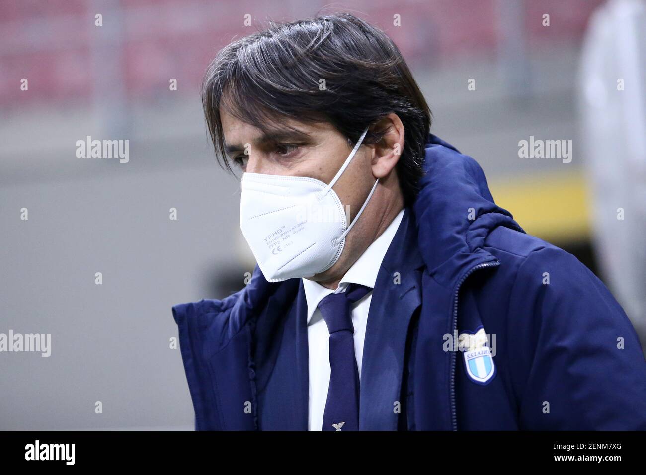 Mailand, Italien. 14th Februar 2021 . Simone Inzaghi von SS Lazio während der Serie EIN Spiel zwischen FC Internazionale und SS Lazio. Stockfoto