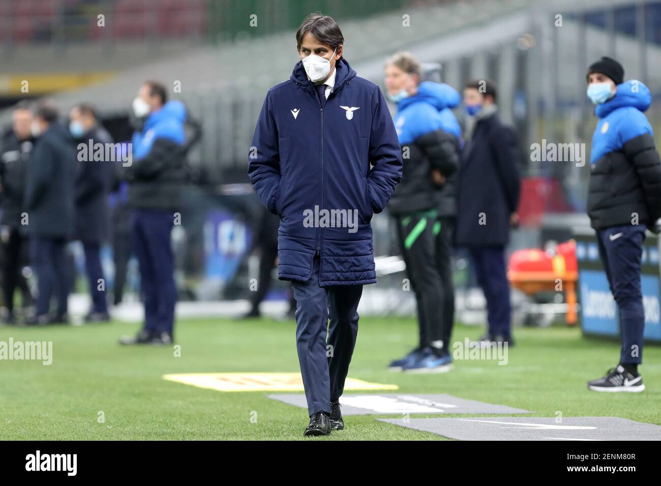 Mailand, Italien. 14th Februar 2021 . Simone Inzaghi von SS Lazio während der Serie EIN Spiel zwischen FC Internazionale und SS Lazio. Stockfoto