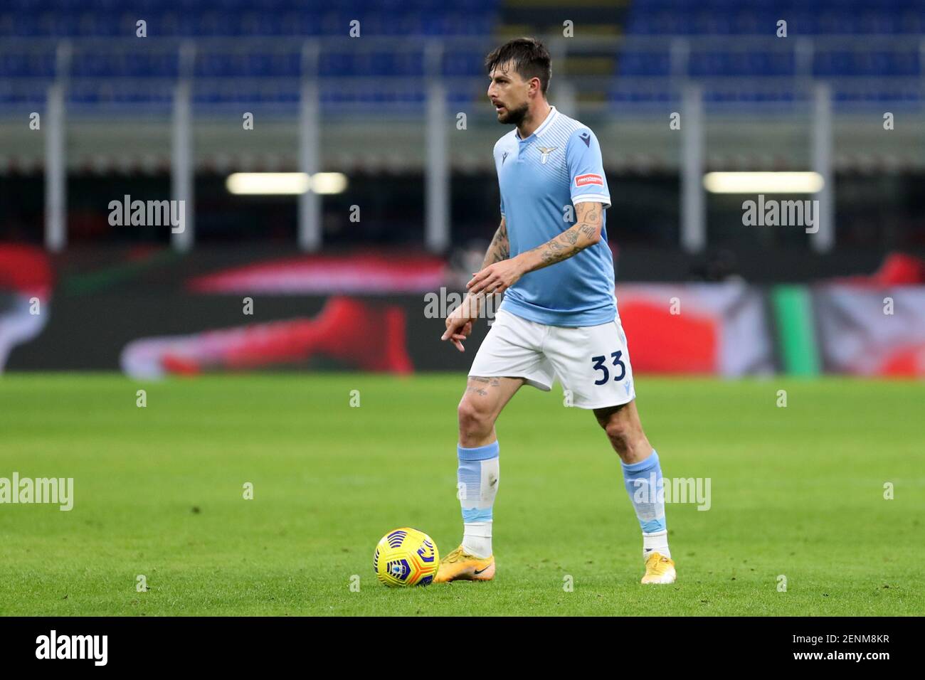 Mailand, Italien. 14th Februar 2021 . Francesco Acerbi von SS Lazio während der Serie EIN Spiel zwischen FC Internazionale und SS Lazio. Stockfoto