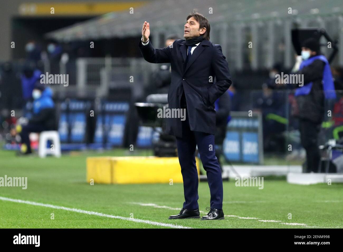 Mailand, Italien. 14th Februar 2021 . Antonio Conte vom FC Internazionale während der Serie EIN Spiel zwischen FC Internazionale und SS Lazio. Stockfoto