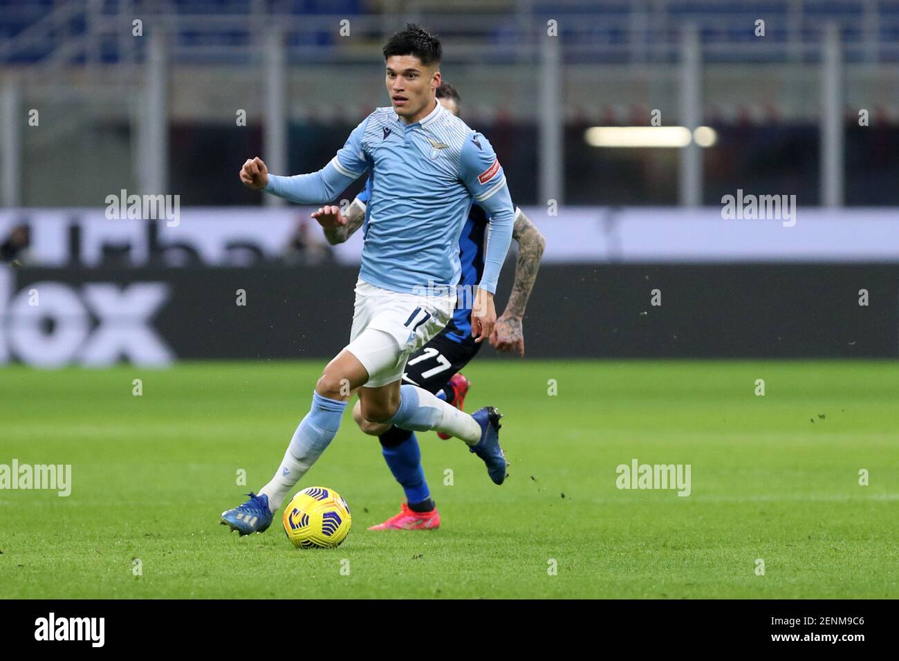 Mailand, Italien. 14th Februar 2021 . Joaquin Correa von SS Lazio während der Serie EIN Spiel zwischen FC Internazionale und SS Lazio. Stockfoto