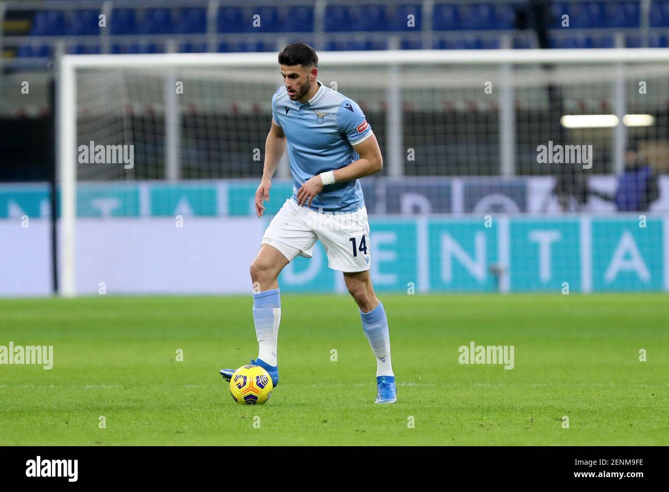 Mailand, Italien. 14th Februar 2021 . Wesley Hoedt von SS Lazio während der Serie EIN Spiel zwischen FC Internazionale und SS Lazio. Stockfoto