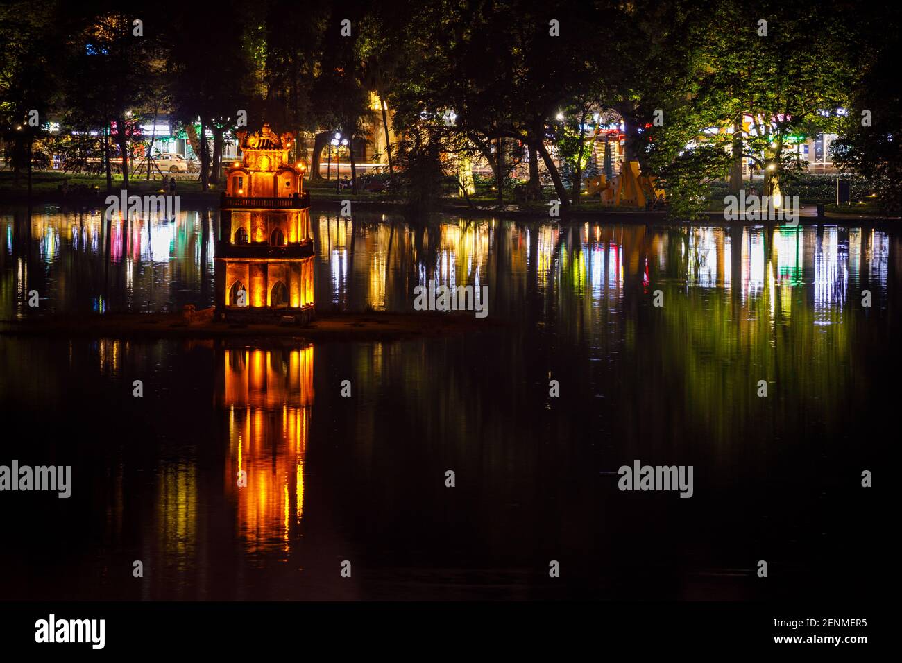 Der Ngoc Son Tempel des Hoan Kiem Sees in Hanoi In Vietnam Stockfoto