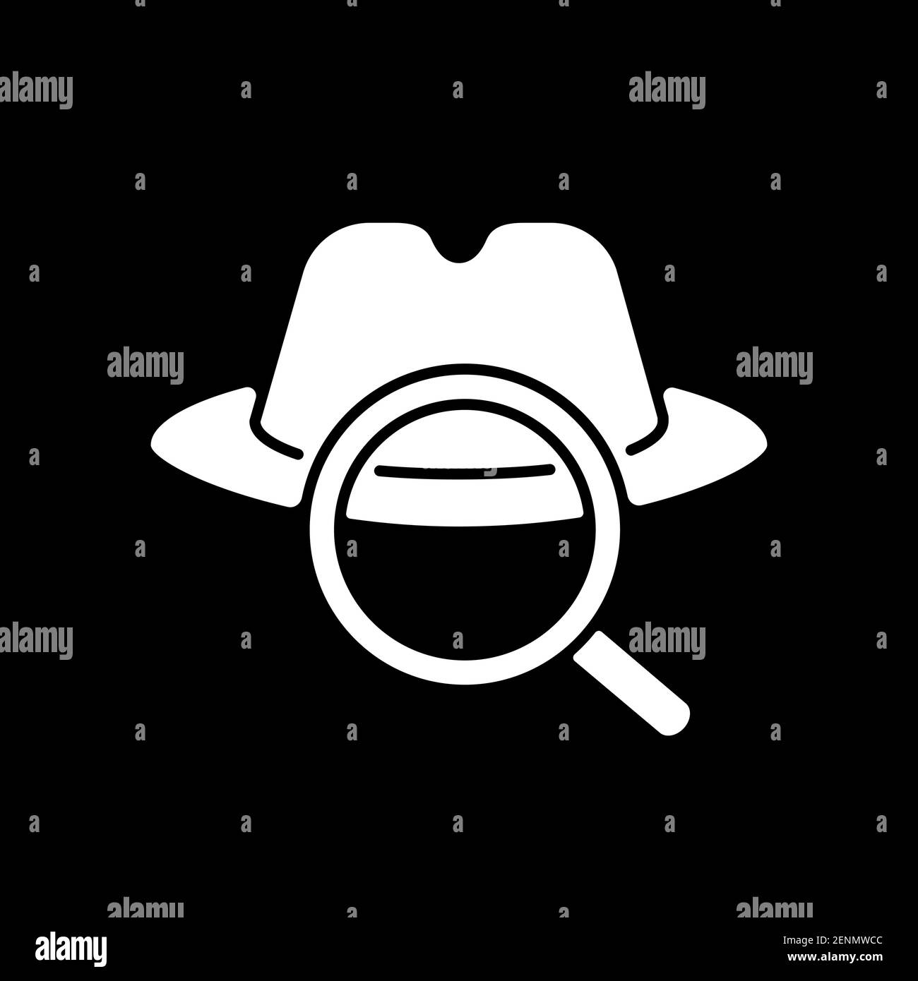 Glyphensymbol im dunklen Detektiv-Modus Stock Vektor