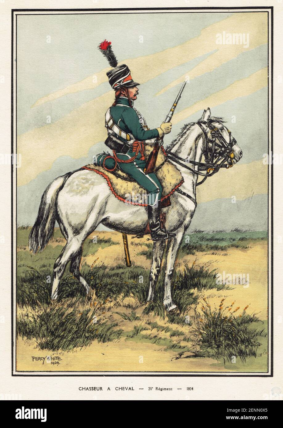 chasseur à cheval du 20e régiment de chasseurs en 1804 Stockfoto