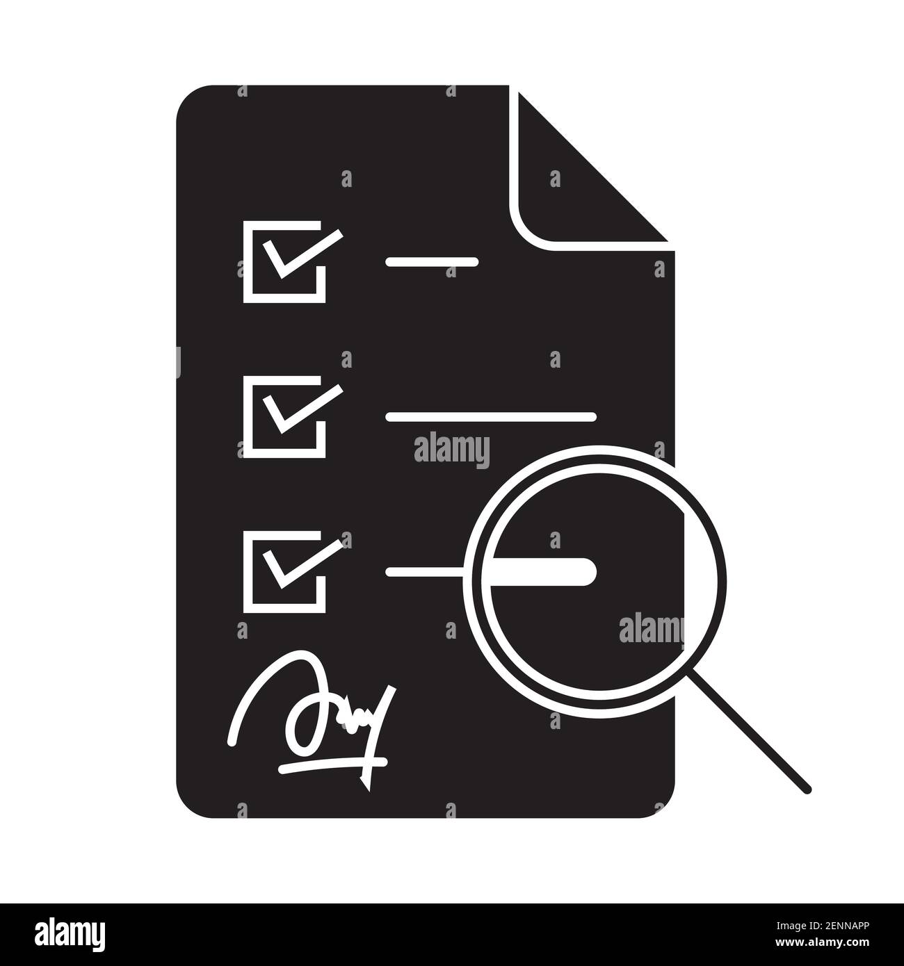 Flache Vektor-Symbol der wissenschaftlichen Forschung mit Signatur für Apps Und Websites Stock Vektor