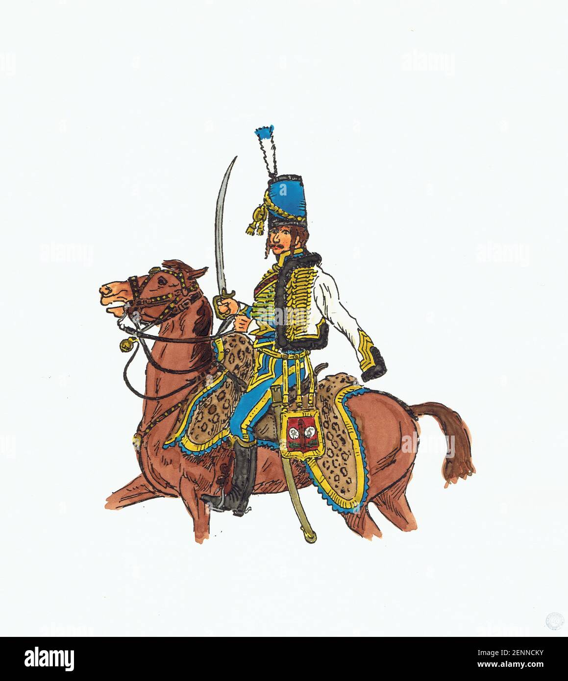 leutnant du 5e régiment de hussards durant la Révolution Stockfoto