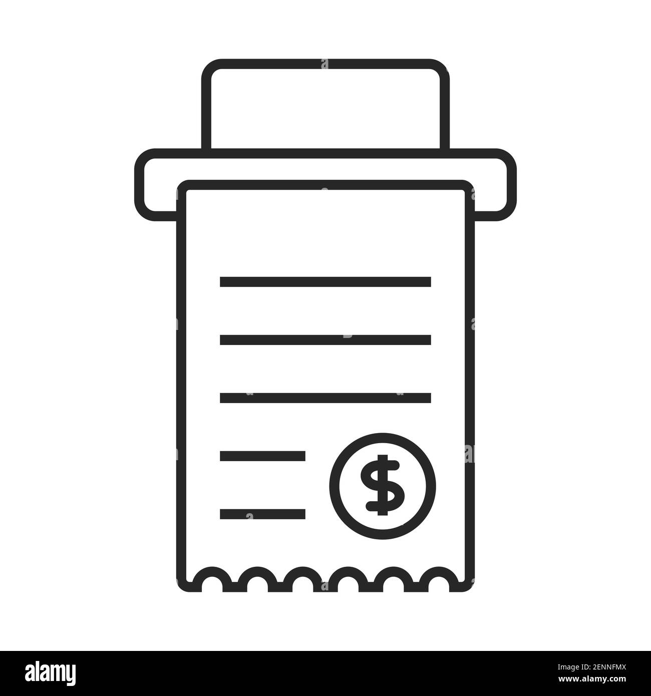 Kasse oder Zahlungsquittungen Line Art Symbol für Apps und Websites Stock Vektor