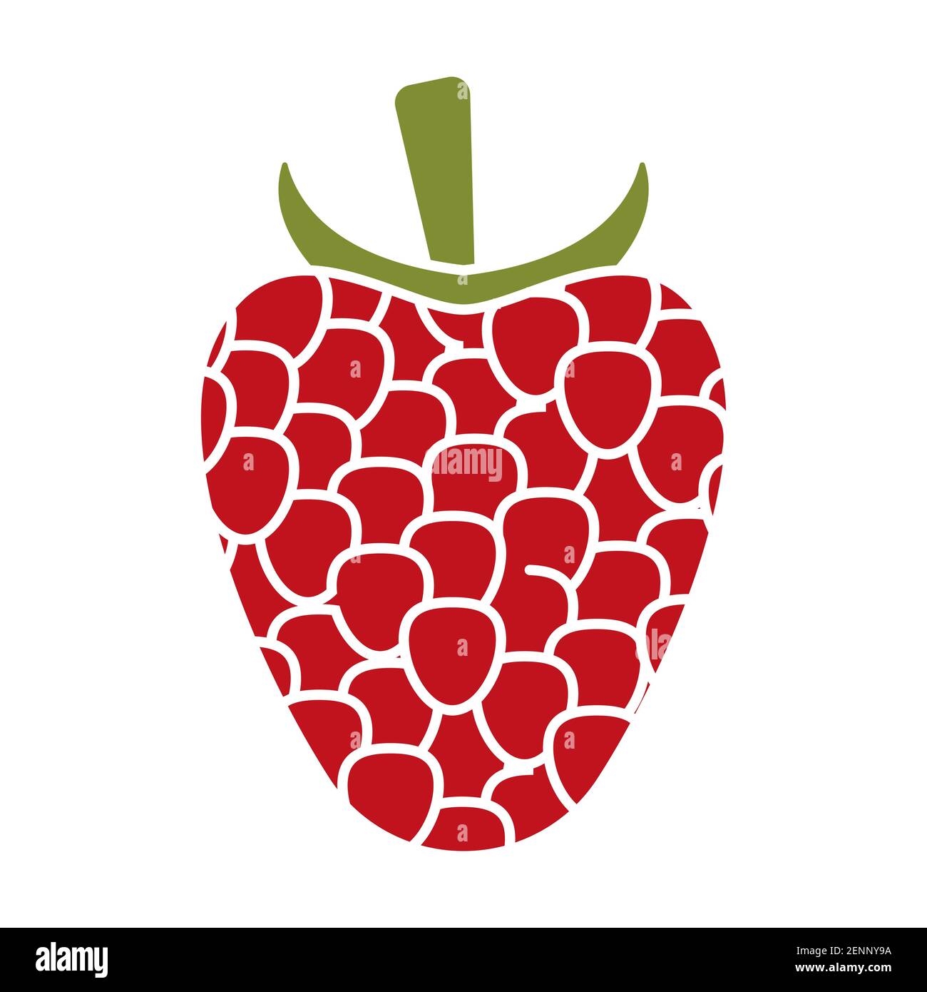 Flaches Vektor-Symbol rote Himbeer-Frucht für Apps und Websites Stock Vektor