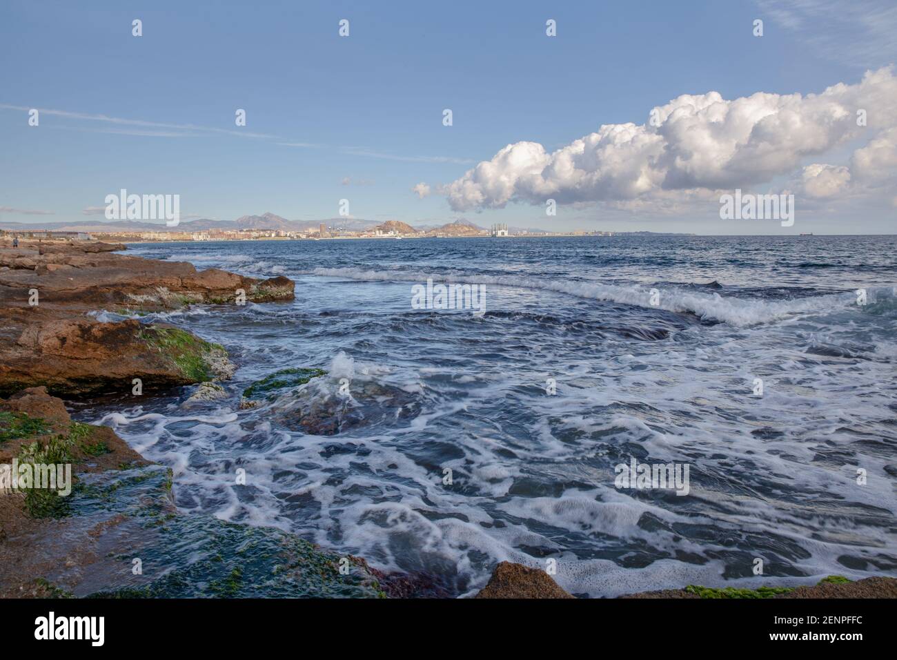Mediterrane Küstenlandschaft in Mojacar Alicante Spanien Europa Authentic Travel Fotografie Stockfoto