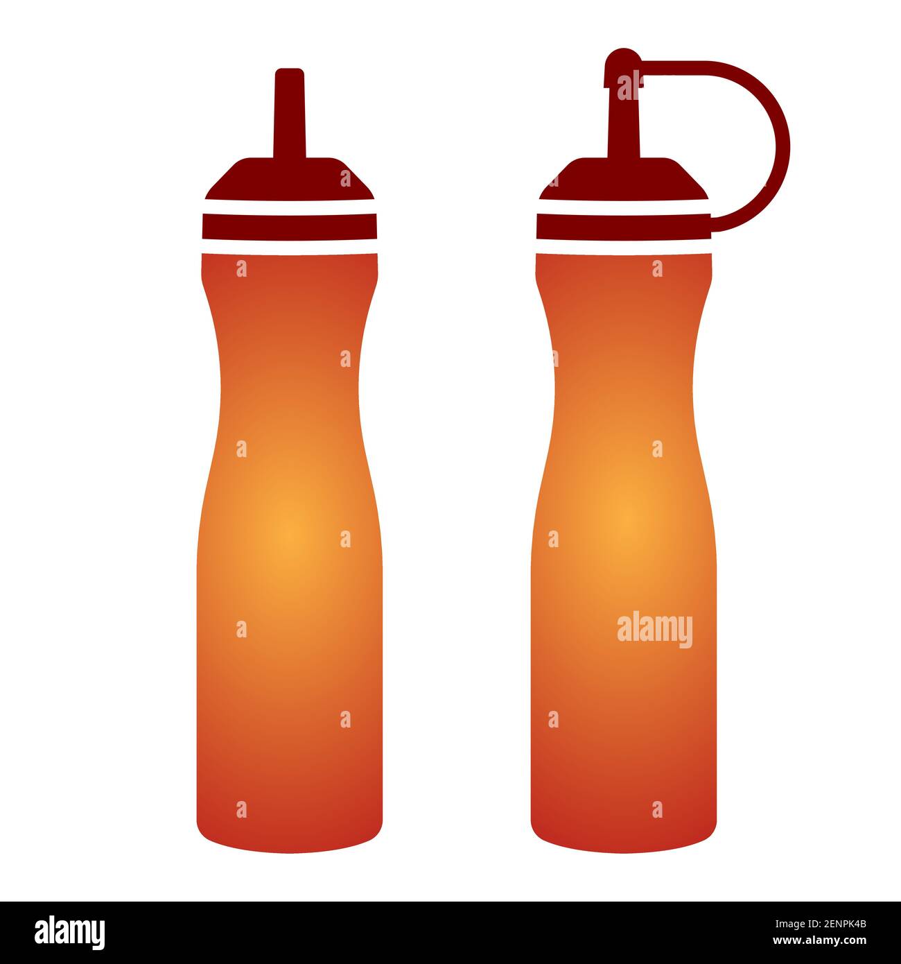 Ketchup Flasche / Senf Squeeze Flasche Vektor Farbe Symbol für Apps und Websites Stock Vektor