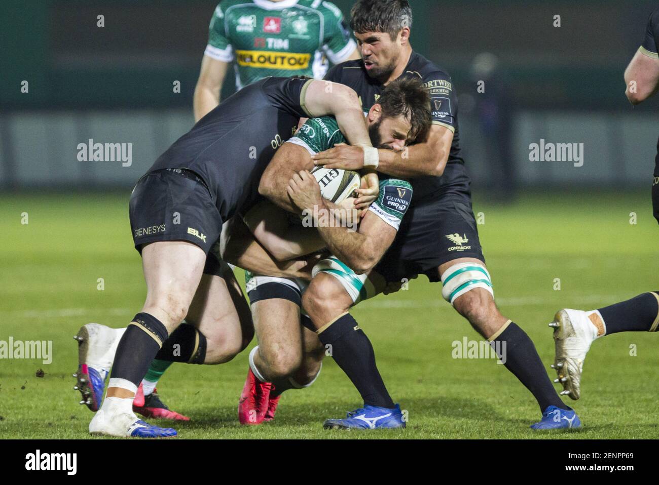 Treviso, Italien. Februar 2021, 26th. Treviso, Italien, Monigo Stadion, 26. Februar 2021, Angelo Esposito während Benetton Treviso vs Connacht Rugby - Rugby Guinness Pro 14 Spiel Credit: Alfio Guarise/LPS/ZUMA Wire/Alamy Live News Stockfoto