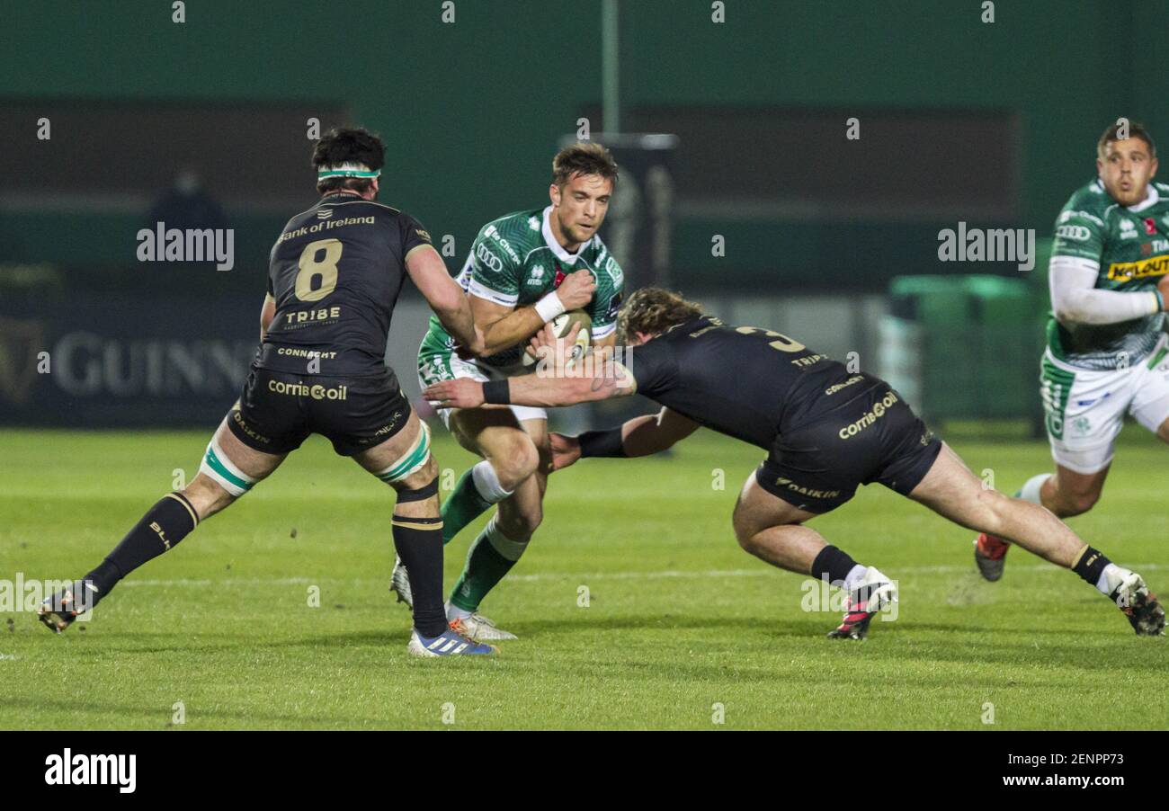 Treviso, Italien. Februar 2021, 26th. Treviso, Italien, Monigo Stadion, 26. Februar 2021, Edoardo Padovani während Benetton Treviso vs Connacht Rugby - Rugby Guinness Pro 14 Match Credit: Alfio Guarise/LPS/ZUMA Wire/Alamy Live News Stockfoto