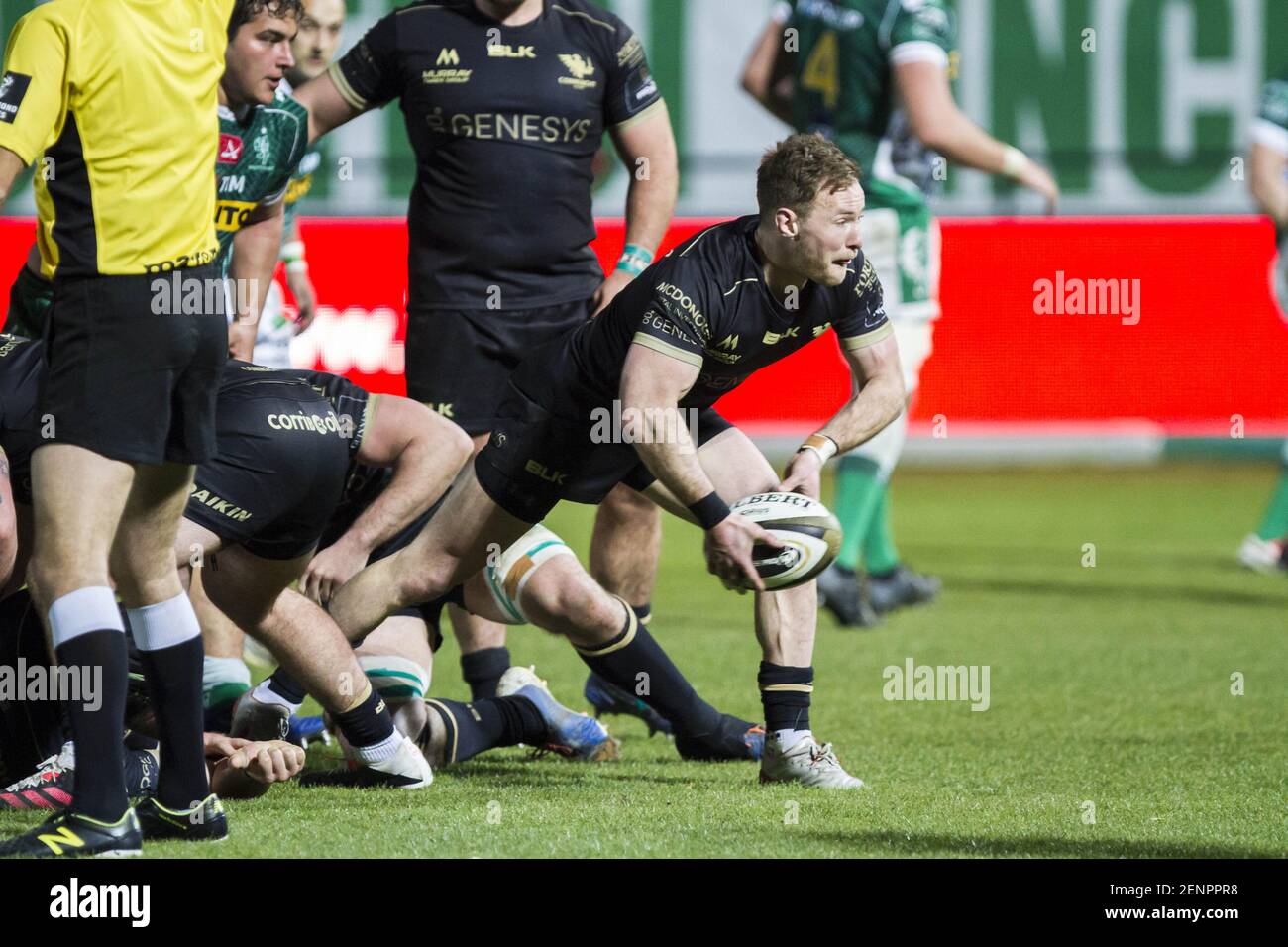 Treviso, Italien. Februar 2021, 26th. Treviso, Italien, Monigo Stadion, 26. Februar 2021, Kieran MARMION während Benetton Treviso vs Connacht Rugby - Rugby Guinness Pro 14 Match Credit: Alfio Guarise/LPS/ZUMA Wire/Alamy Live News Stockfoto