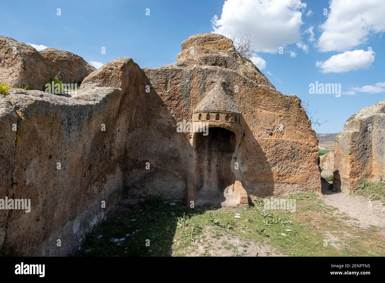 Historisch alt die Akropolis von Phrygia, in Kumbet Dorf, Eskisehir.Türkei Stockfoto