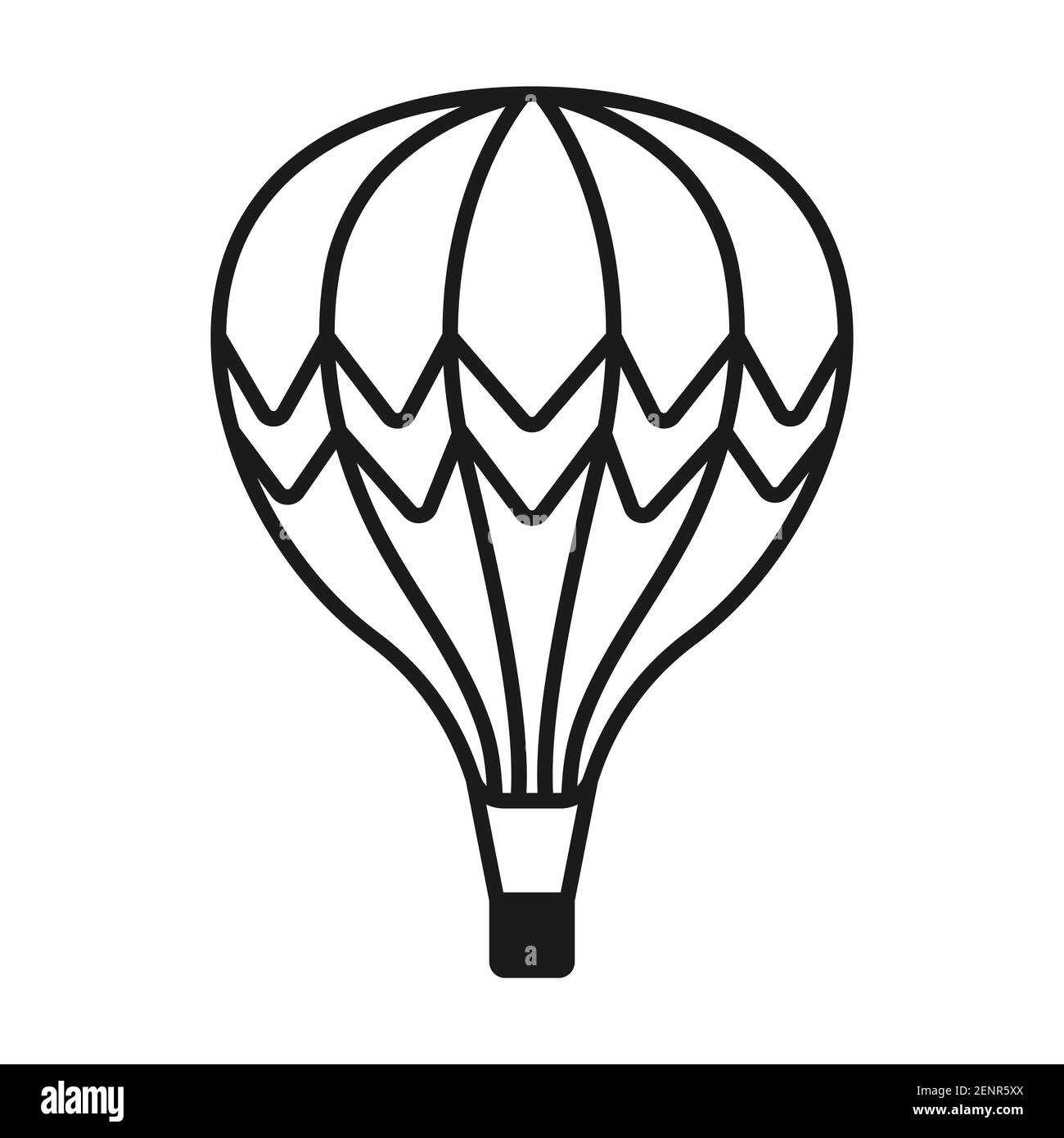 Heißluftballon oder Ballon Flug Linie Kunst Symbol für Apps und Website Stock Vektor