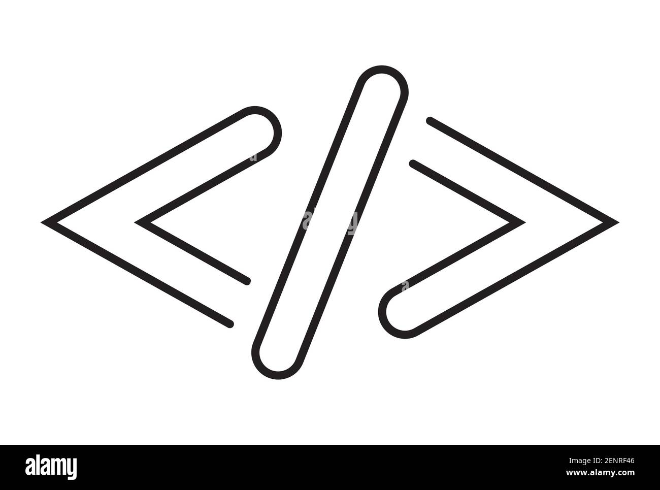 Hypertext Markup Language (HTML) Code Winkel Klammer Linie Art Symbol Für Apps und Website Stock Vektor