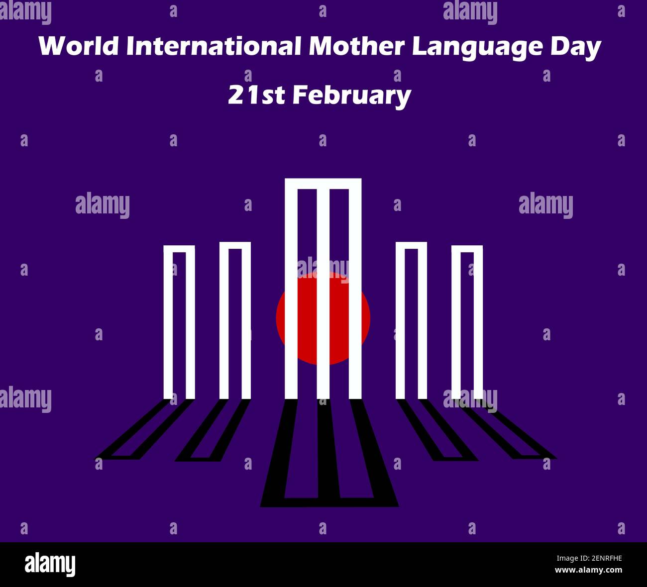 World International Muttersprache Tag Konzept Kunst Illustration. Stockfoto