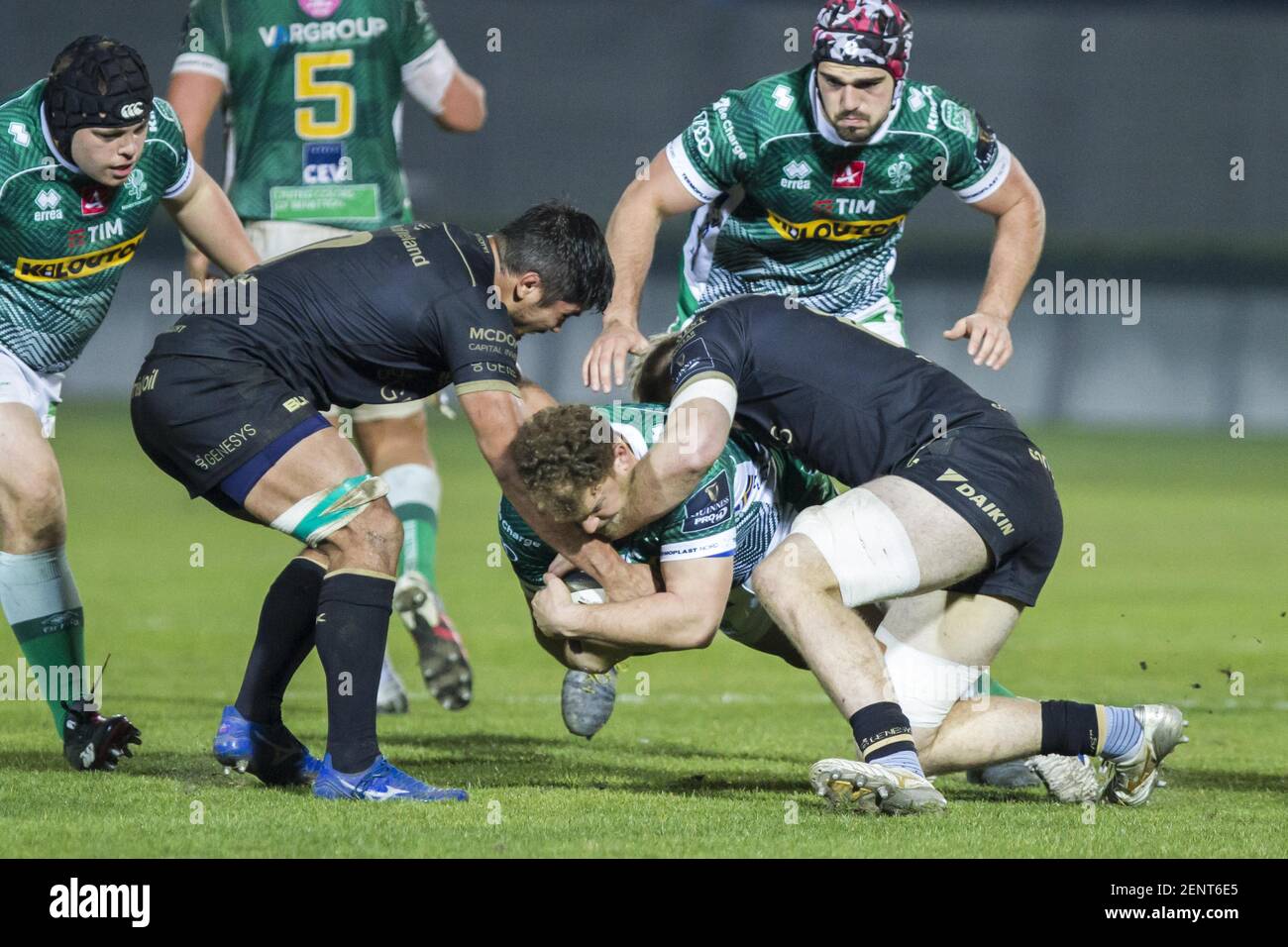 Treviso, Italien. Februar 2021, 26th. Treviso, Italien, Monigo Stadion, 26. Februar 2021, Tomas Baravalle während Benetton Treviso vs Connacht Rugby - Rugby Guinness Pro 14 Match Credit: Alfio Guarise/LPS/ZUMA Wire/Alamy Live News Stockfoto