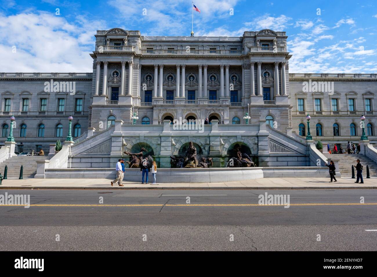 Außenansicht, Fassade der Library of Congress Jefferson Building, Washington DC, District of Columbia, USA Stockfoto
