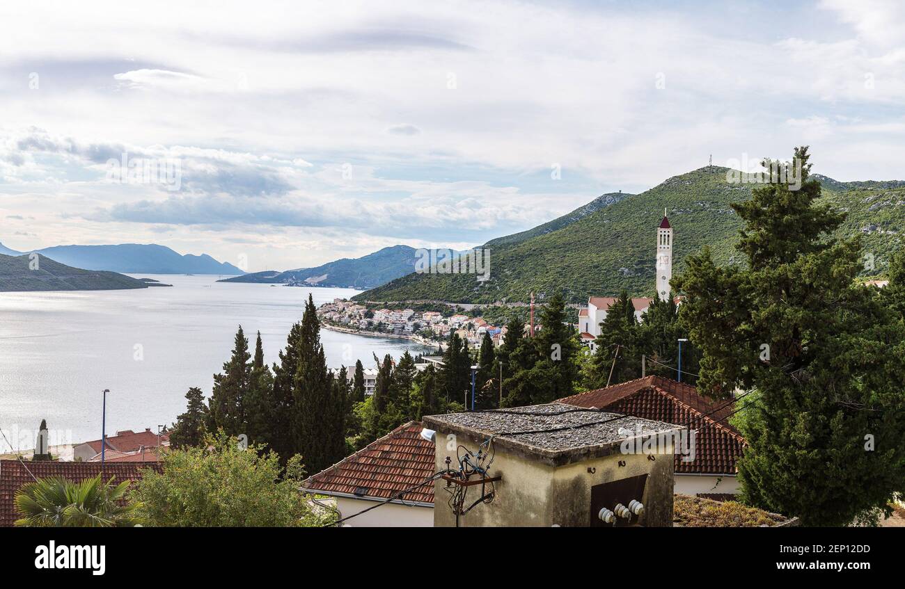 Panorama von Neum, Resort an der Adria in einem schönen Sommertag, Bosnien und Herzegowina Stockfoto