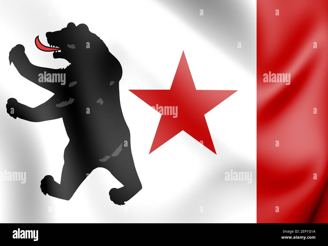 3D Pio Pico Bear Flagge. 3D Abbildung. Stockfoto