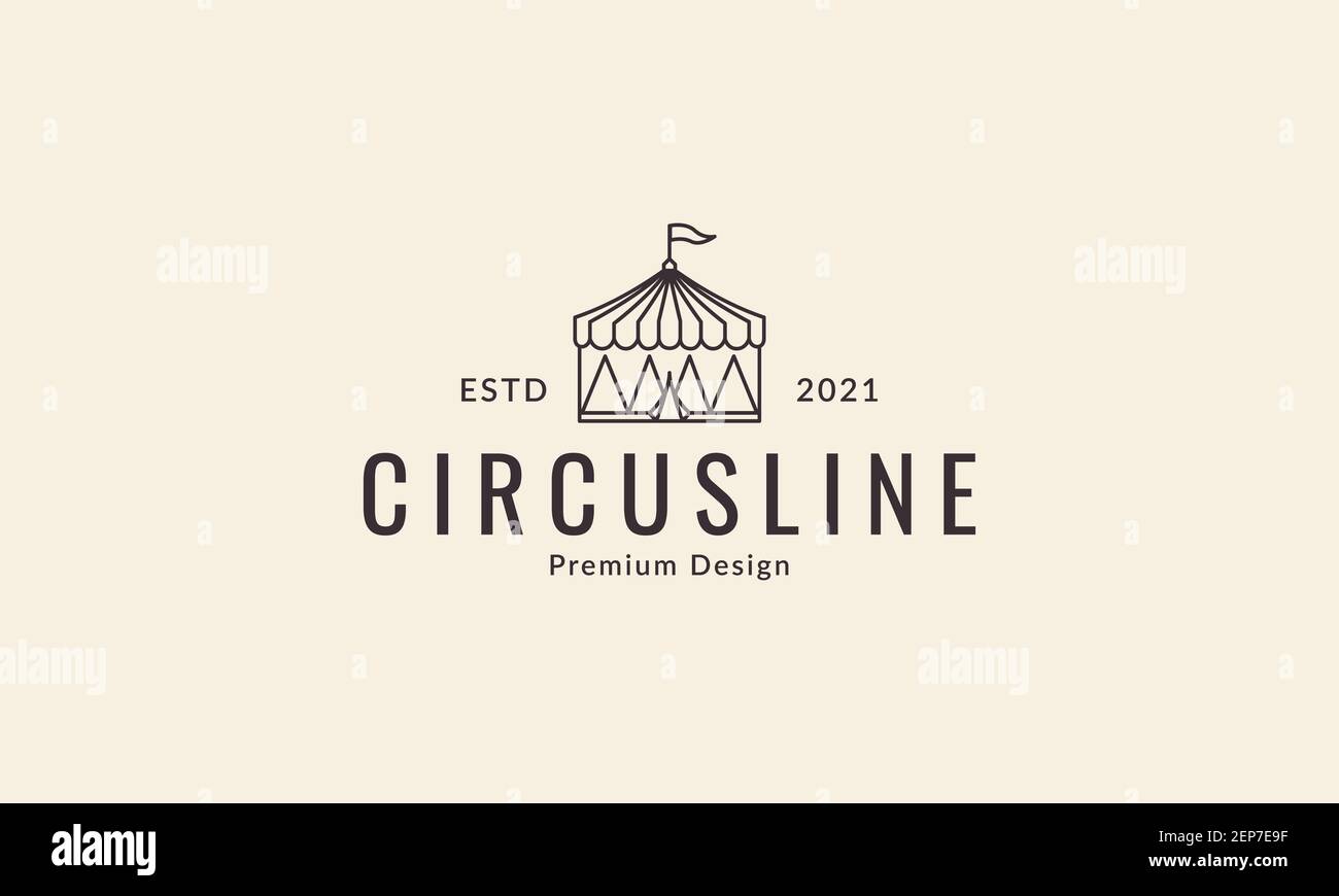 zirkus Zelt Linien Logo Design Vektor Symbol Symbol Grafik Illustration Stock Vektor