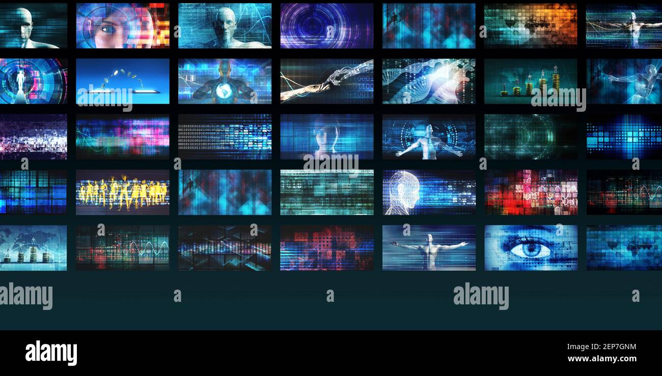 Immersive Technologie und Erlebniskonzept Musik Sound Stockfoto