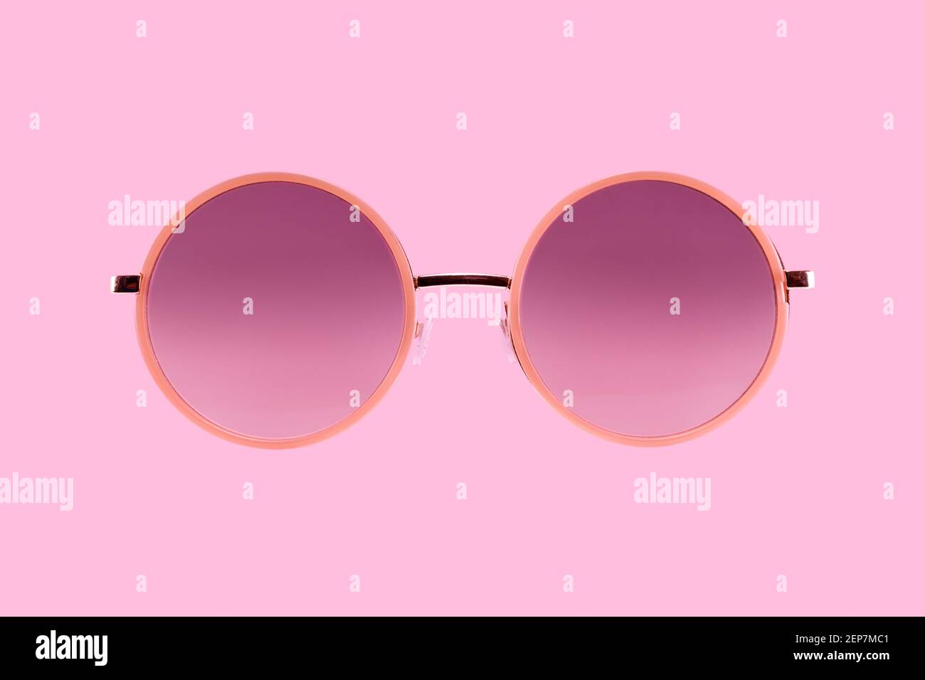 Pink eine violette Retro Psychedelic runde Sonnenbrille Stockfoto