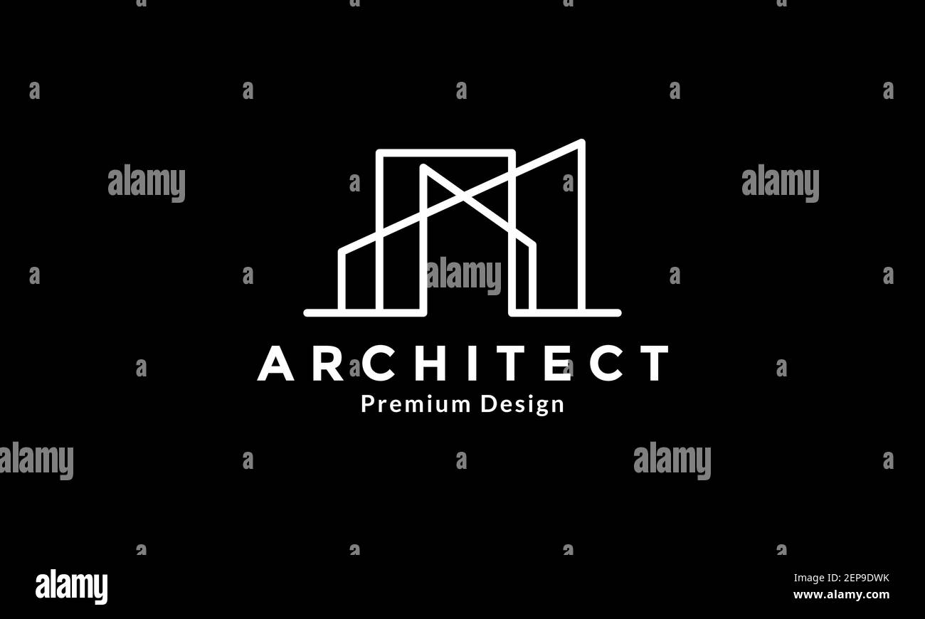 Linien Kunst minimalistisches Gebäude modernes Heim Logo Design Vektor-Symbol Symboldarstellung Stock Vektor