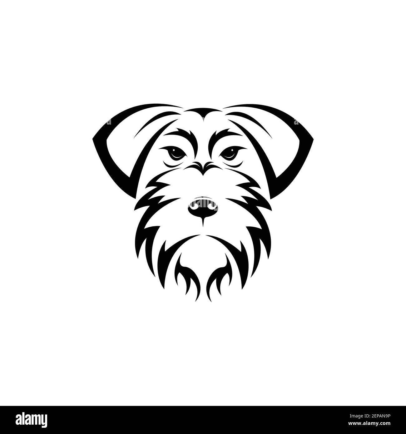 Vektor von Schnauzer Hundekopf isoliert auf weißem Hintergrund. Leicht editierbare Vektorgrafik mit Ebenen. Tiere. Haustiere. Stock Vektor
