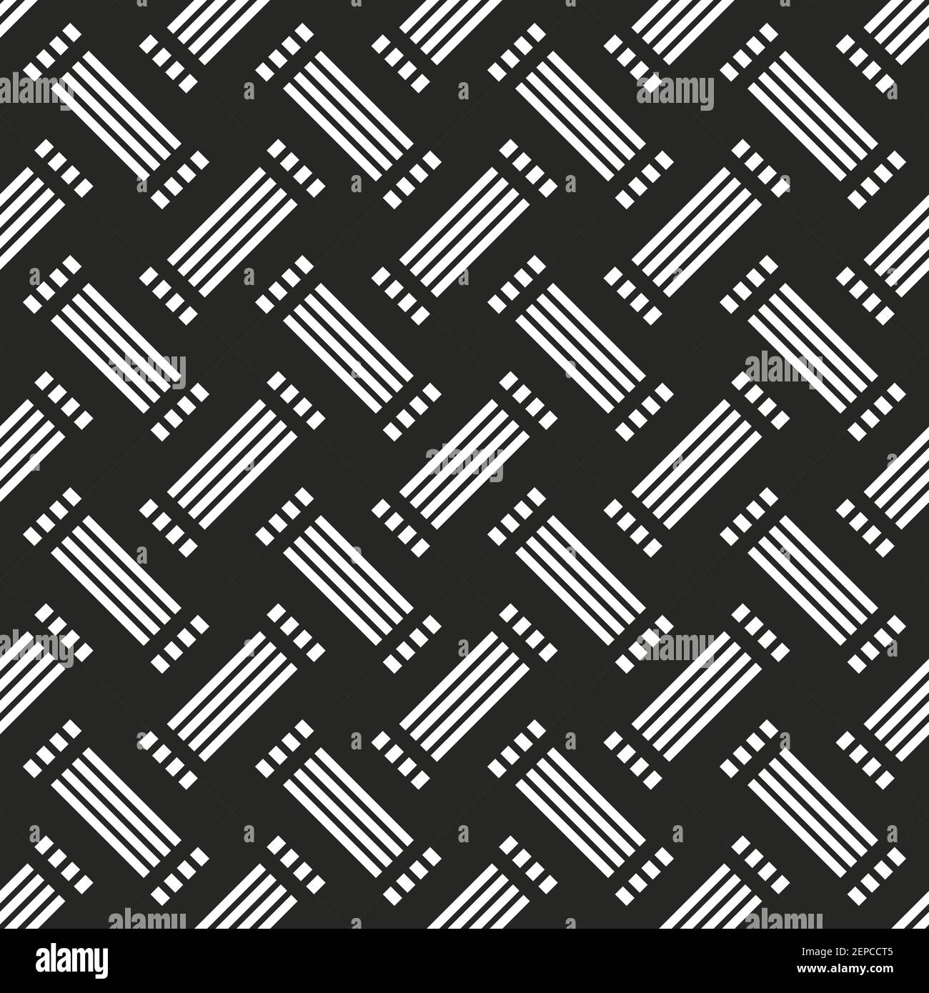 Abstrakte geometrische schwarz-weiß nahtlose Muster für Web-Seite, Texturen, Karte, Poster, Stoff, Textil. Monochrome Grafik wiederholtes Design. Modern Stock Vektor