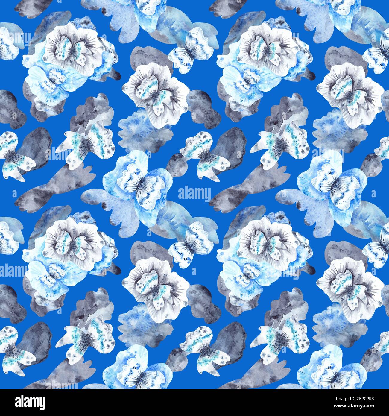 Blau und grau Tye Farbstoff Fantasy-Muster Stockfoto