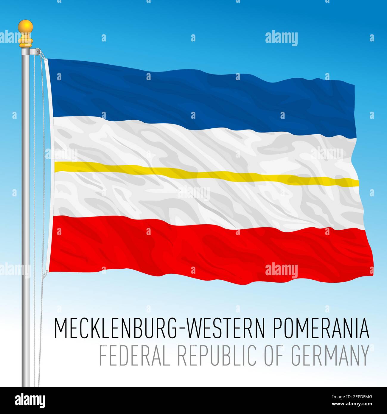 Macklenburg Vorpommern Landeflagge, Bundesland Deutschland, europa, Vektorgrafik Stock Vektor