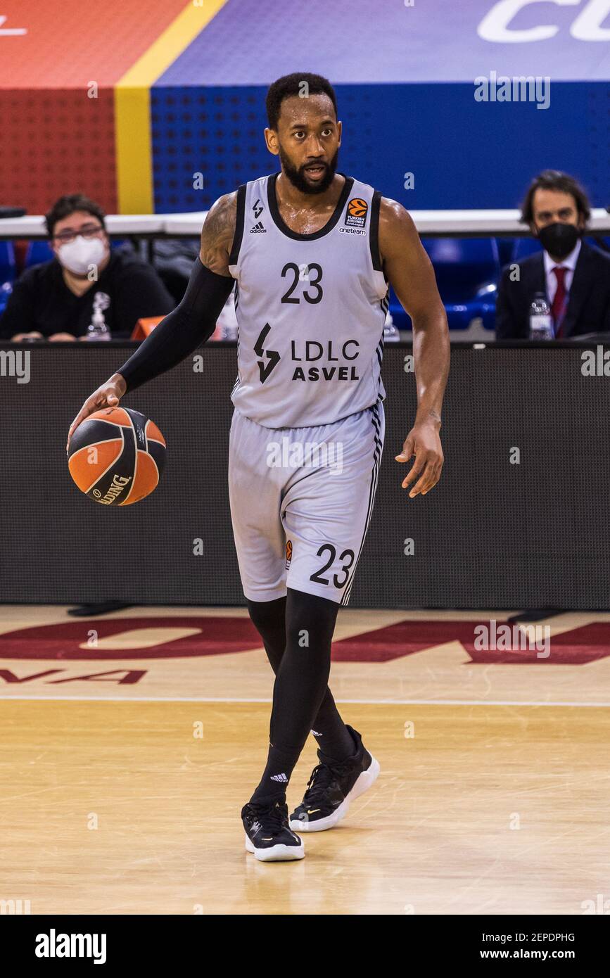 David Lighty von LDLC ASVEL beim Turkish Airlines EuroLeague Basketballspiel zwischen FC Barcelona und LDLC ASVEL Villeurbanne am 26. Februar 2021 im Palau Blaugrana in Barcelona, Spanien - Foto Javier Borrego / Spanien DPPI / DPPI / LiveMedia Stockfoto