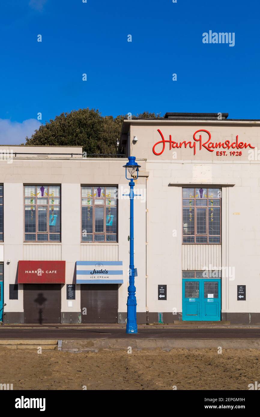 Harry Ramsdens Harry Ramsden in Bournemouth, Dorset UK - die weltweit berühmtesten Fish & Chips im Februar Stockfoto