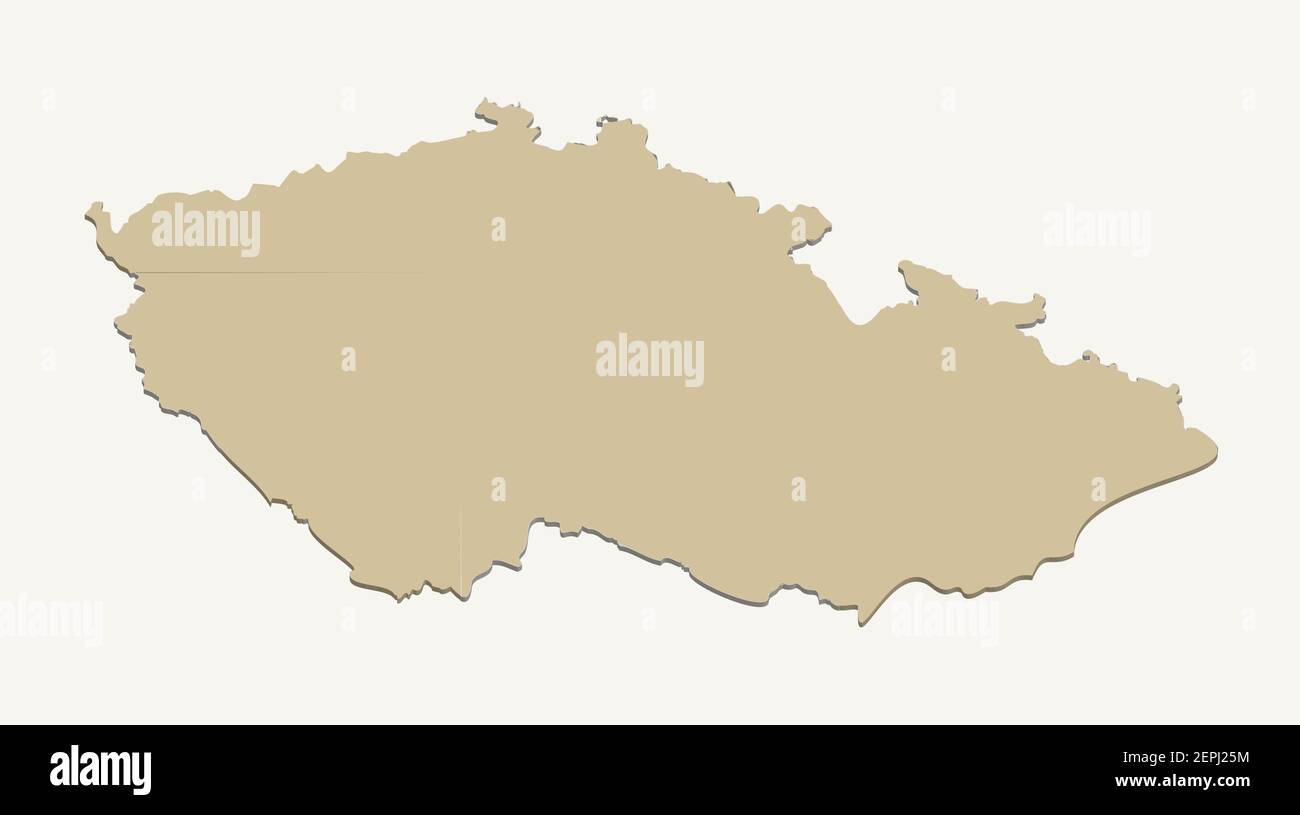 Isometrische Karte der Tschechischen Republik. 3D Karte Tschechische Republik Vektor Design Illustration. Skizzieren Sie die politische Landkarte des Nationalstaates. Stock Vektor