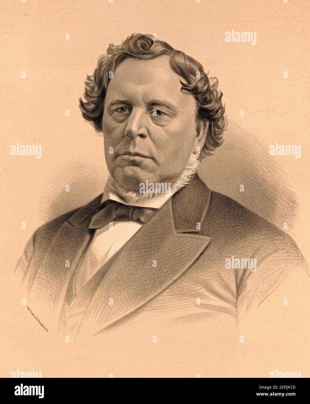 George Albert Smith (26. Juni 1817 – 1. September 1875) war ein früher Führer in der Bewegung der Heiligen des Letzten Tages. Er war im Quorum der zwölf Apostel und Mitglied des ersten Vorsitzes der Kirche Jesu Christi der Heiligen der Letzten Tage (LDS-Kirche), um 1875 Stockfoto