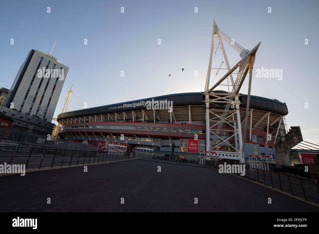 Cardiff, Wales, Großbritannien. Januar 2021, 22nd. Gesamtansicht des Fürstentum Stadions vor dem hinter verschlossenen Türen sechs Nationen Rugby Spiel in Cardiff zwischen Wales und England. Kredit: Mark Hawkins/Alamy Live Nachrichten Stockfoto