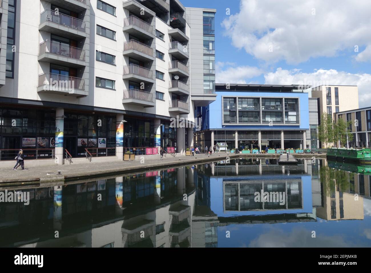 Lochrin Basin, neben Edinburgh Quay am Ende des Union Canal, Edinburgh Stockfoto