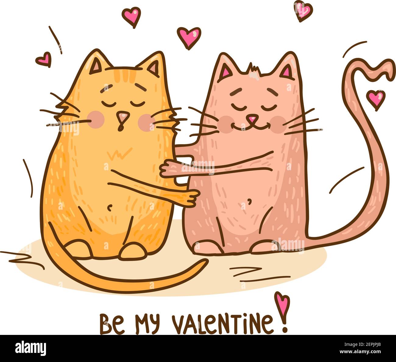 valentines niedlichen Katzen, Vektor-Illustration Stock Vektor