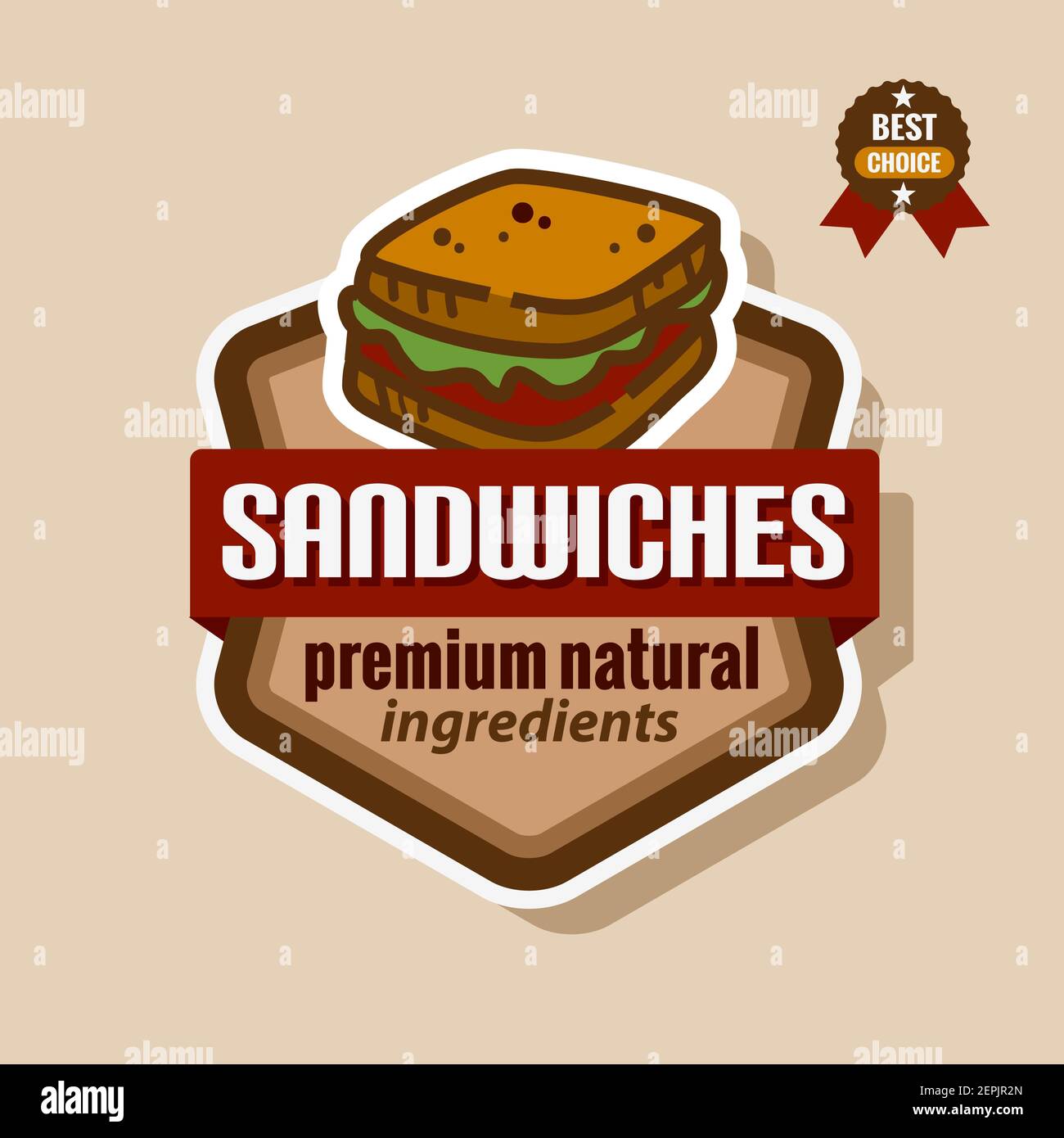 Etikett „Sandwiches“ Stock Vektor